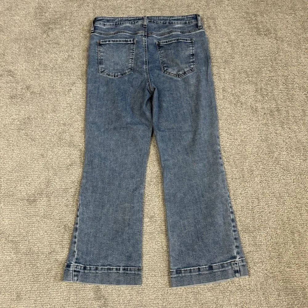 Kut from the Kloth Kelsey Ankle Flare Jeans Women’s 10 Medium Wash Stretch